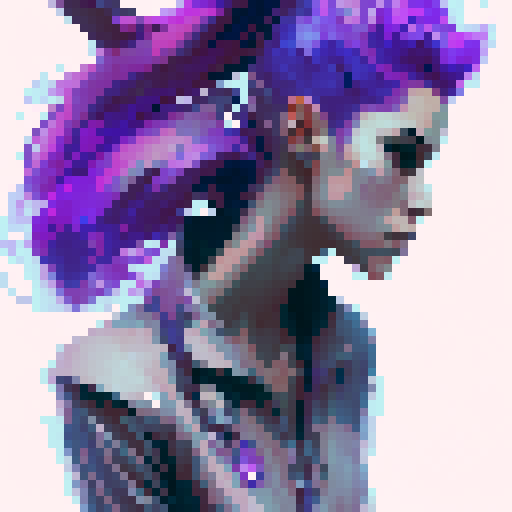 Purple haired dragon anime girl