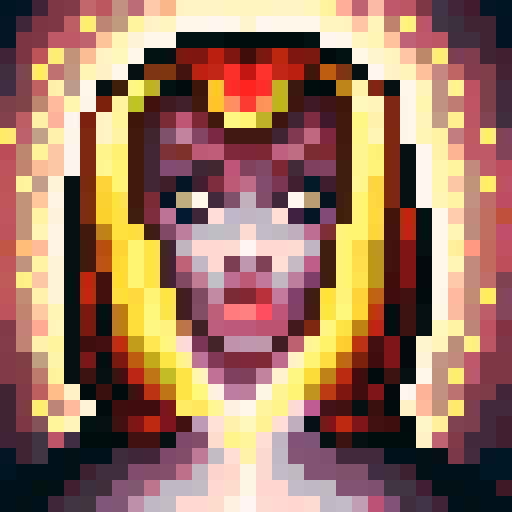 woman, red hair, game icon, 32x32 pixel art, sRGB, skill art, close up, portrait