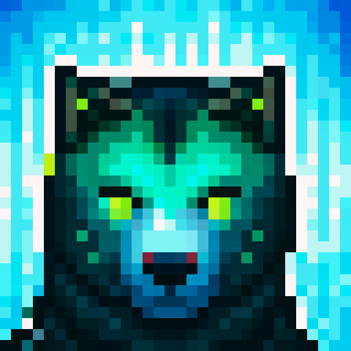 wolf avatar, portrait, glowing eyes