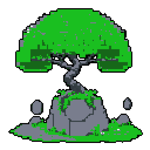 2d grey stone rubble in an ancient english style. Old and crumbling but still upright. Green vines crisscross it. Usable as an asset (clear, thick lines and a white background). Put a black stroke around the composition