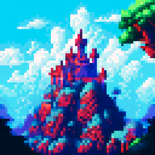  a dungeon with travelers going near a dragon
