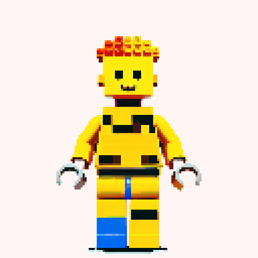 lego pixel, vibrant colors, blocky shapes, small plastic bricks, isometric perspective, retro video game, low resolution, 8-bit graphics, sharp edges, square grid, limited color palette, nostalgic feel, brick-built characters, iconic lego logo, digital recreation, detailed textures, crisp lines, simplified forms, nostalgic gaming vibes