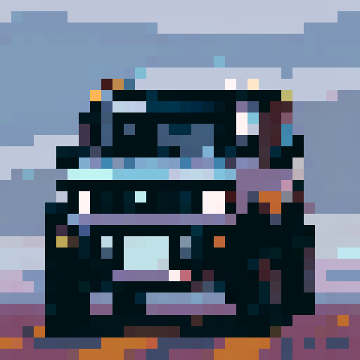 A back Suzuki Jimny in desert