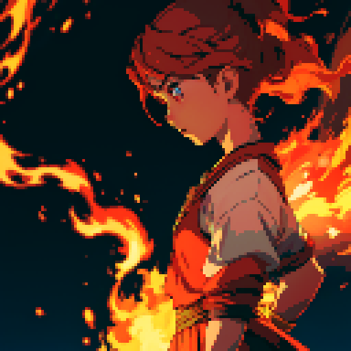 Fire, flames, beam of fire, cone of fire