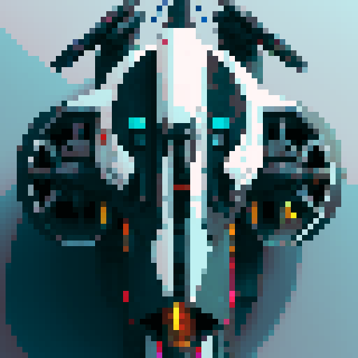 Futuristic space ship modeled after the sentinels from the matrix, add turret guns  from a top down view