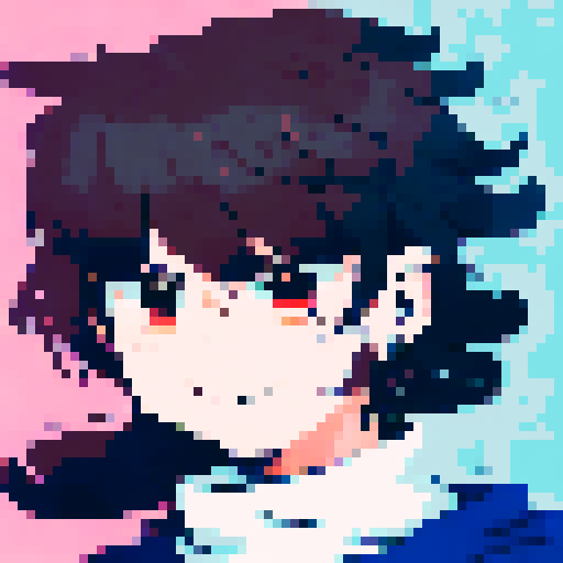 middle-aged man, oval face, elongated chin, fair and weathered complexion, tousled short dark brown hair with gray at temples, thoughtful hazel eyes, deep-set eyebrows, straight nose, average-sized lips, 5'10" tall, medium build, character portrait, close up, anime style, pixel art