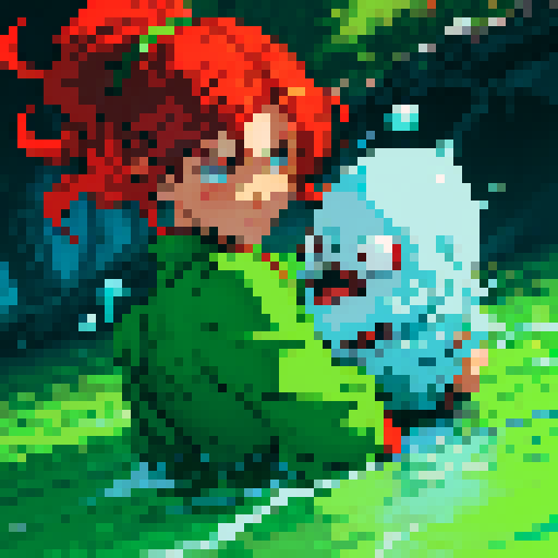 hero sinking into slime, hero drowning in slime, hero has red hair, hero has silver armor