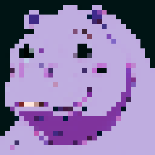 hippo side portrait, in cartoon style.