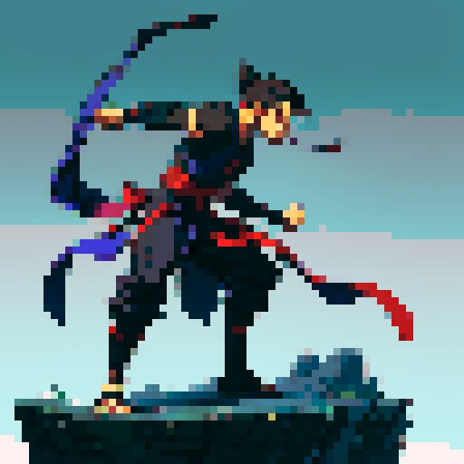 Full-body image of a male ninja ready to fight, no background