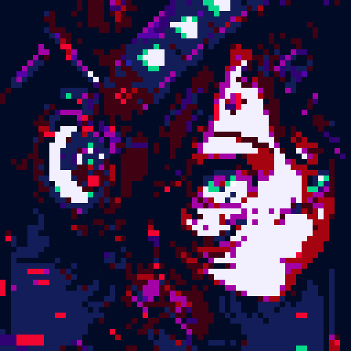 cyberpunk anime girl with cat ears, headphones, and cyborg eyes, in a landscape portrait showcasing vibrant neon cityscape and futuristic technology