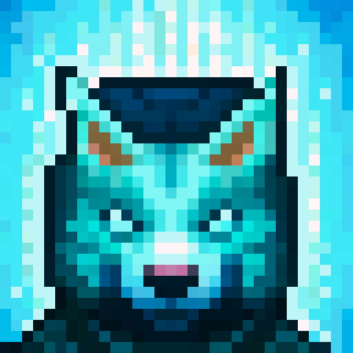 wolf avatar, portrait, glowing eyes
