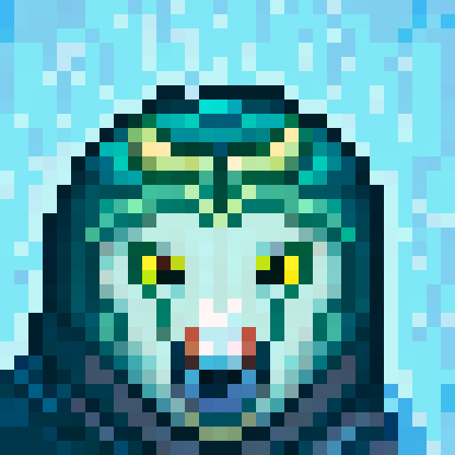 Wolf avatar, portrait, glowing eyes