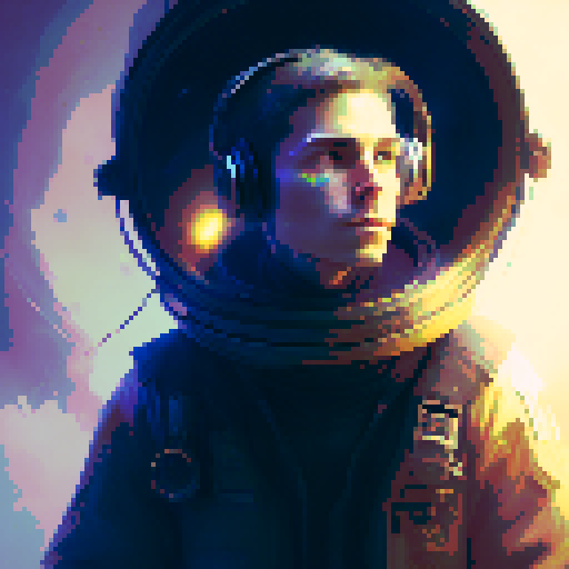 Solo male protagonist, wearing headphones, composing music, surrounded by mystical orbs, lost in a mesmerizing symphony, conjuring a fantastical world with every note, alone in a dim lit room