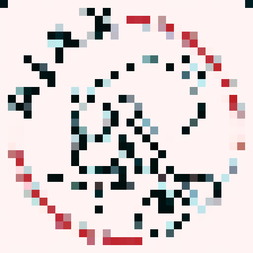 Ajax Amsterdam logo, 32x32 pixel art, skill art, close up, bold red and white colors, dynamic lines, fierce lion emblem, proud and confident expression, intricate details, sleek and modern design