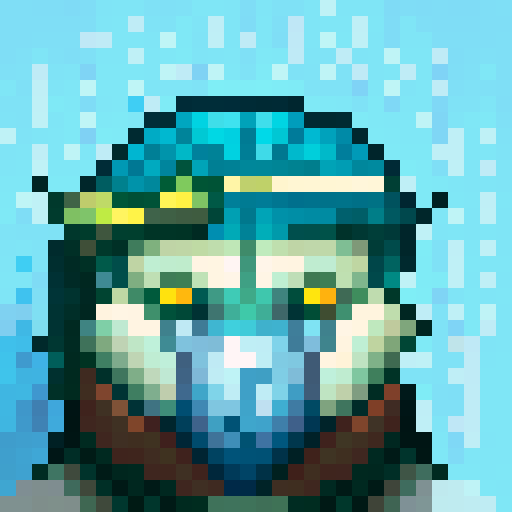 Wolf avatar, portrait, glowing eyes, very clear, 10 colours maximum