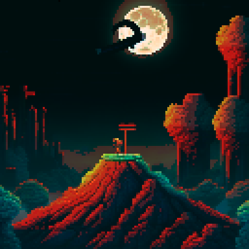 The scene is set as the main protagonist, gurney as seen in the bottom right is on a hill looking over a desolate area with sparse plant life up in flame. We see the back of his head, with his distinct jaw and a cigarette in his mouth. in the distance is a large laboratory, which has smoke coming out of it and a hole in the top. The sky is full of starts, a moon and a distant alien planet.