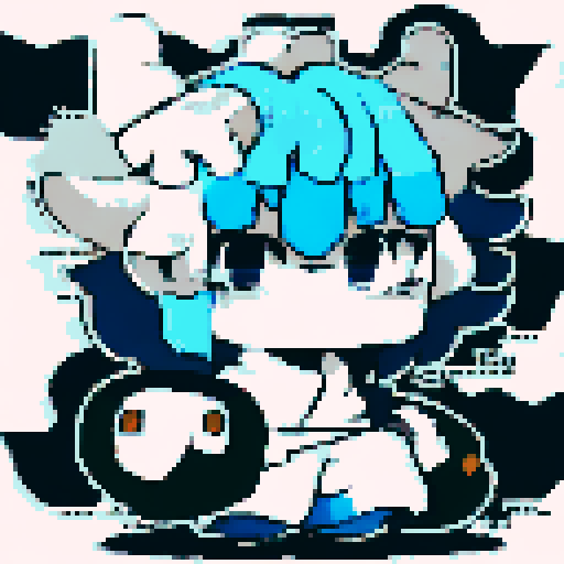 basilisk, blue and white color scheme, pixel art, sRGB