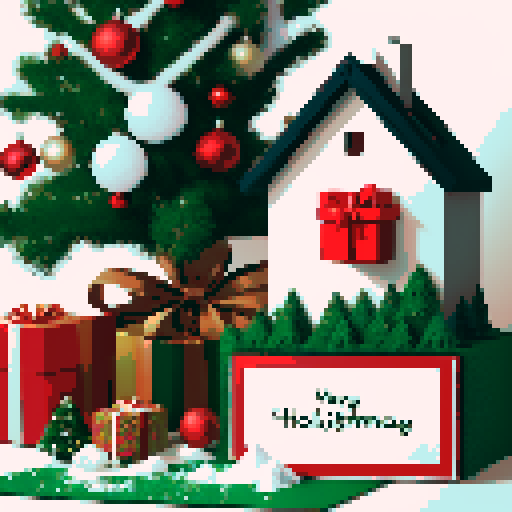 Holiday greeting card, professional, modern, minimalist. Geographic map of the United States. Christmas theme. 