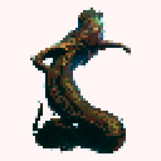 Snake with the torso and head of a woman, horror fantasy rpg