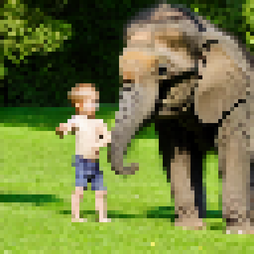 baby playing with elephant and monkey