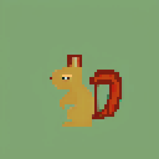 squirrel, fullbody sideview, sprite sheet