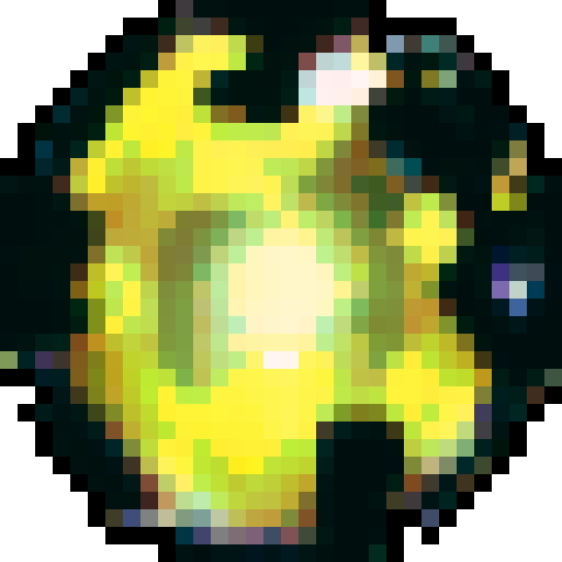 circular yellow crystal, cracked, fantasy