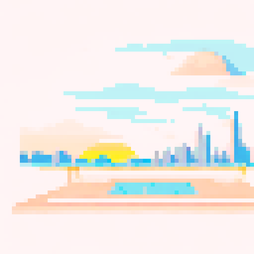 football stadium with sunset color palette