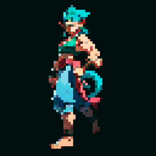 pixel art, sRGB, human dog fighter, intense eyes, muscular build, fierce expression, pointy ears, wagging tail, powerful punches, dynamic poses, vibrant colors, retro aesthetic, detailed pixelation, 2D fighting game, unique character design