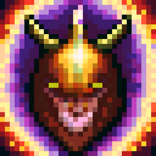 profile portrait of a demon with horns