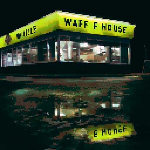 Waffle House on a black background