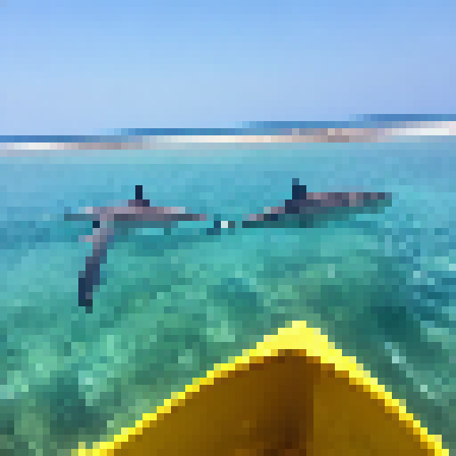 At the beach with sharks in the water
