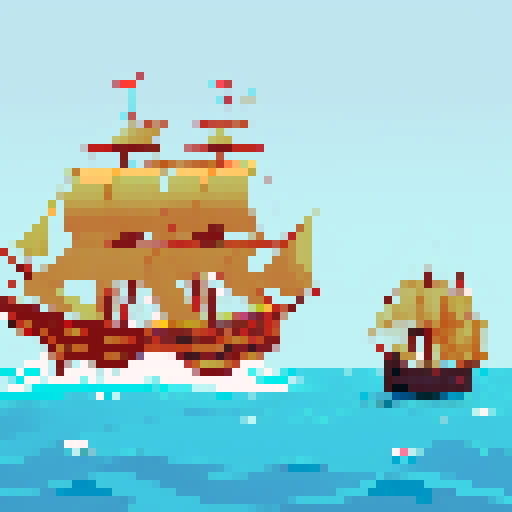 two 16th century ships fighting on the open sea