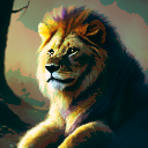 We see the majestic lion roaming the forest, with his sharp teeth and claws. The other animals are afraid of him and keep a safe distance.