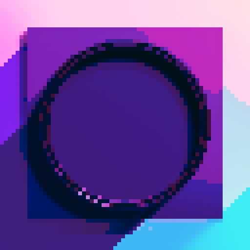 blueberry art frame, purple, pixelated fruits in vibrant colors, void inside, dark background, sRGB