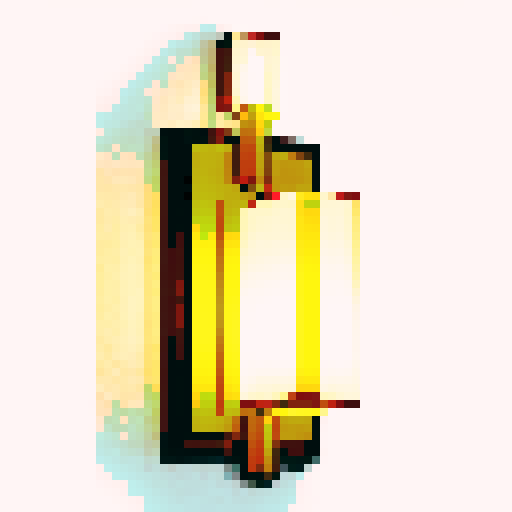 wall sconce in a casino, transparent - white background, pixel art