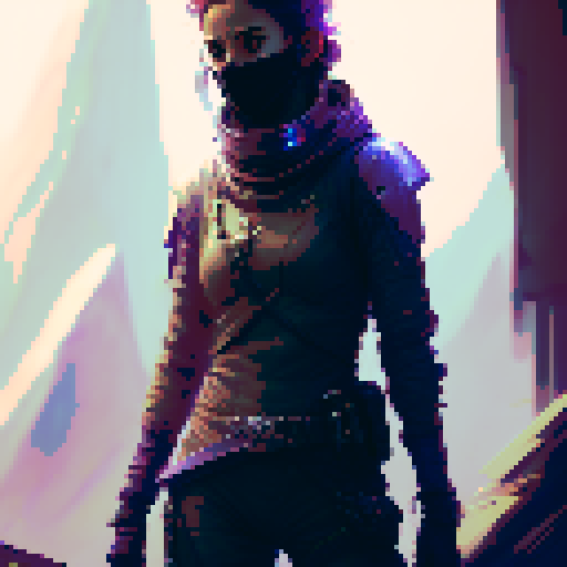 Female Thief, stealthy, slyly evading detection, with a thin frame, Looking around, in a fantasy Medieval RPG art style