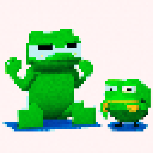 Pixel art Pepe the frog

