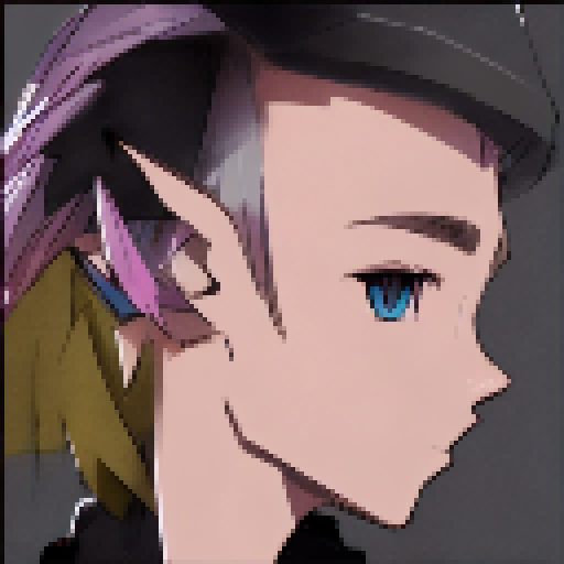 Elegant fantasy elf with long, flowing hair and pointed ears standing in a lush, enchanted forest surrounded by magical, glowing flora and fauna in a vibrant, colorful anime style.