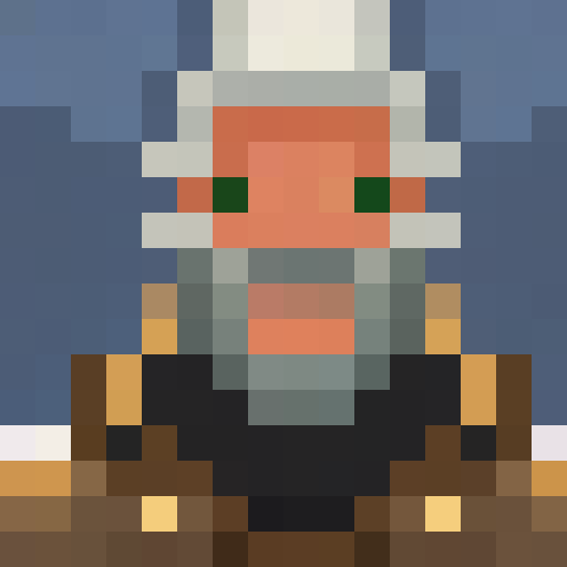 tall bearded man, big nose, wizard costume, frothy beer, game icon, 16x16, pixel art, portrait