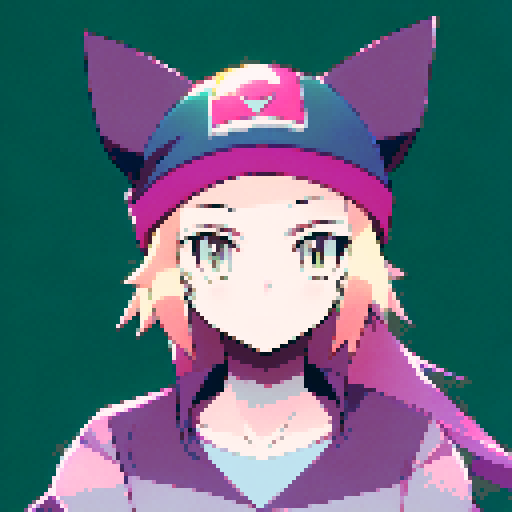 Cat in wich hat, anime style, fantasy