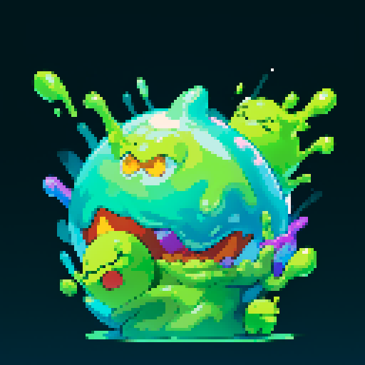 slime, dynamic shape, slime shooting out, slime attack, transparent background, no backdrop, no characters, no humans