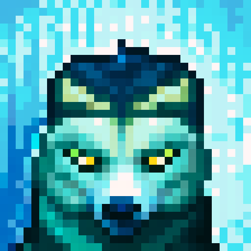 wolf avatar, portrait, glowing eyes