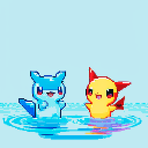 Pokemon style water type starter, no background