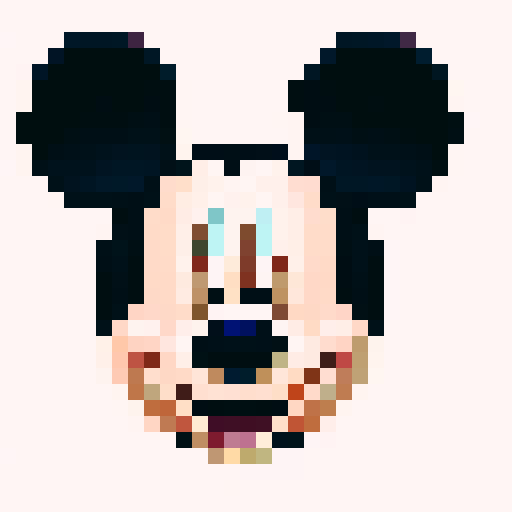 mickey mouse, smoking joint, purple sunglasses, black lenses, game icon, 32x32 pixel art, sRGB, skill art, close up, portrait