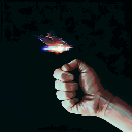 Hand holding lighter, spark, light