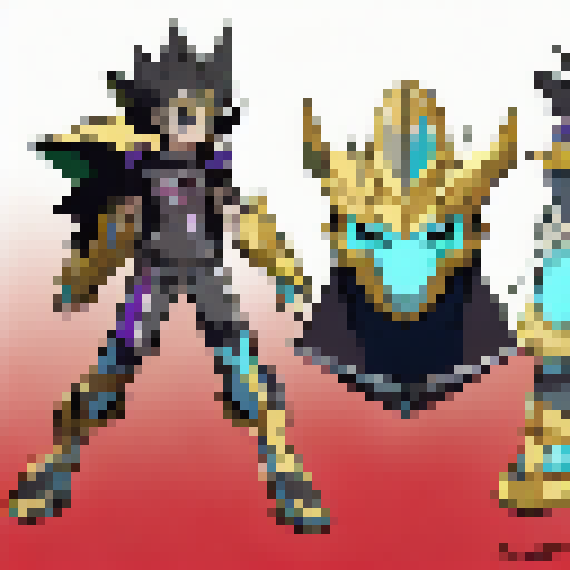 Portrait of a fierce warrior with spiky lavender hair and piercing yellow eyes, wearing a suit of armor adorned with glowing runes, posed in mid-action with a sword in one hand and a ball of magical energy in the other, against a backdrop of swirling clouds and lightning bolts, rendered in the anime style of League of Legends and Super Smash Bros.