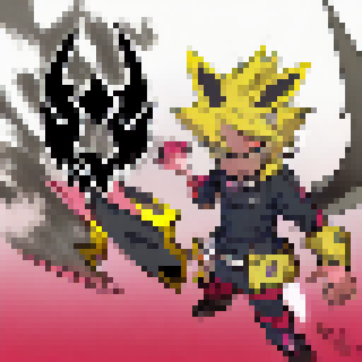 Portrait of a fierce warrior with spiky lavender hair and piercing yellow eyes, wearing a suit of armor adorned with glowing runes, posed in mid-action with a sword in one hand and a ball of magical energy in the other, against a backdrop of swirling clouds and lightning bolts, rendered in the anime style of League of Legends and Super Smash Bros.