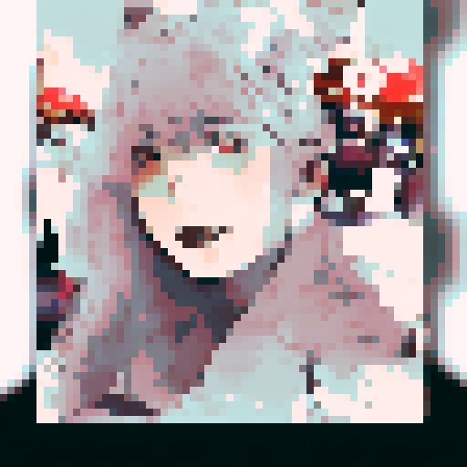 pixel style , cute girl