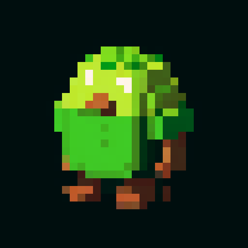 A colossal, tree-like titan with thick bark armor, massive branches, and glowing green eyes. It stands tall with a powerful, commanding presence, ready to protect the forest at all costs. No background.
