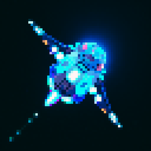 a transparent sprite for a space game. It needs to look like the top view of a futuristic spaceship style of the 90s.